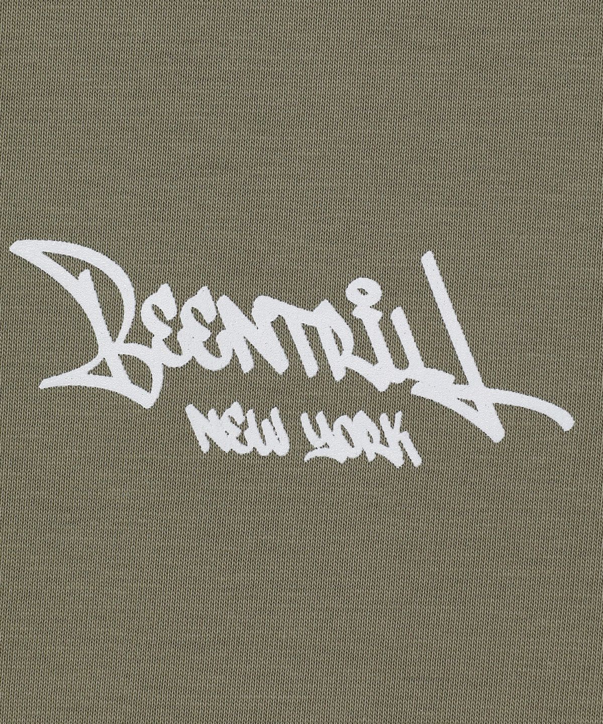 빈트릴(BEENTRILL) 스크립트 로고 티셔츠(카키)