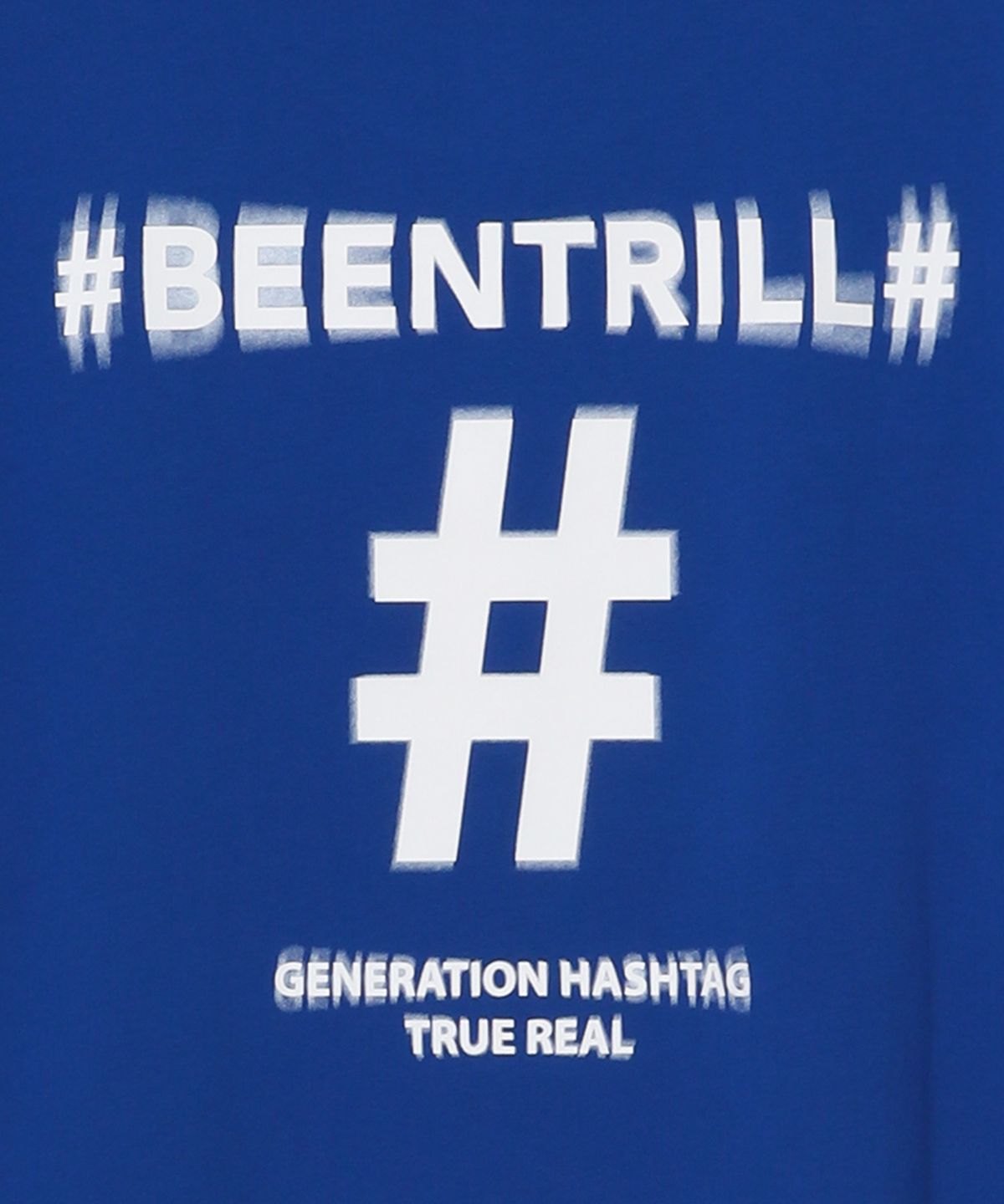 빈트릴(BEENTRILL) 쉐이크 해시태그 컴포트핏 티셔츠(블루)