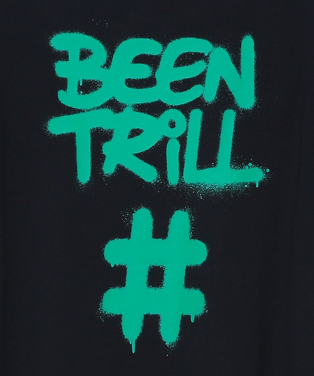 빈트릴(BEENTRILL) 스프레이 해시태그 티셔츠(네이비)
