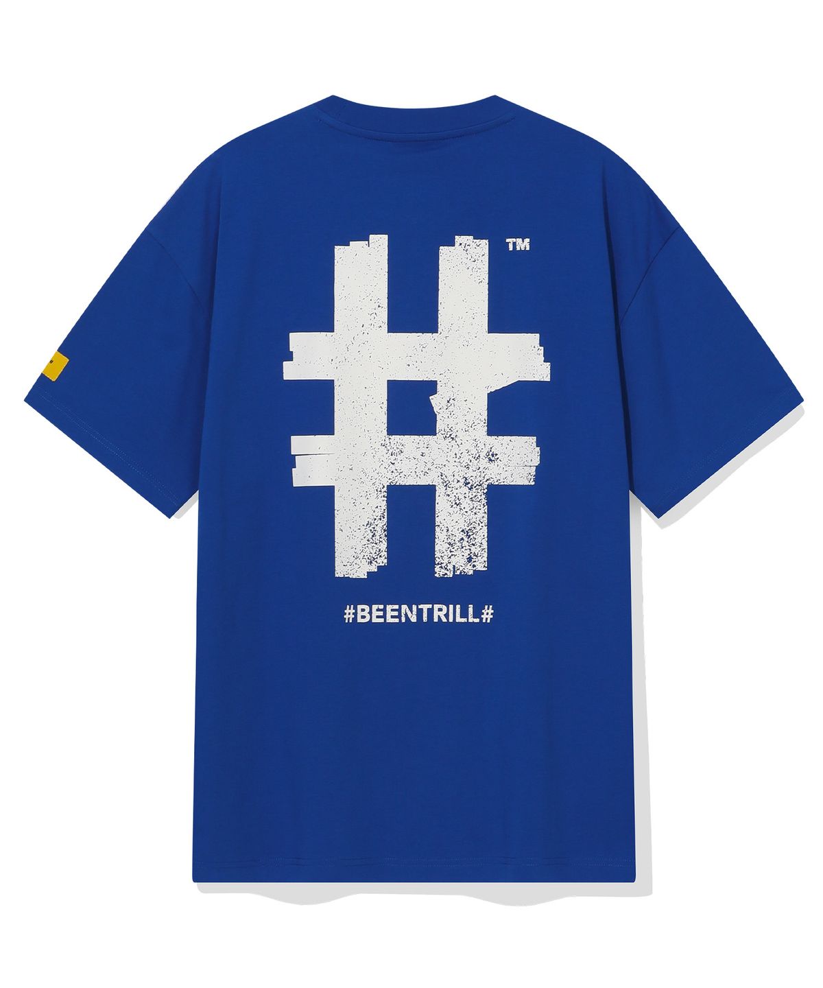 빈트릴(BEENTRILL) 스탬프 해시태그 티셔츠(블루)