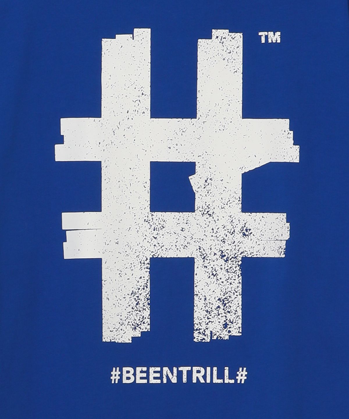 빈트릴(BEENTRILL) 스탬프 해시태그 티셔츠(블루)