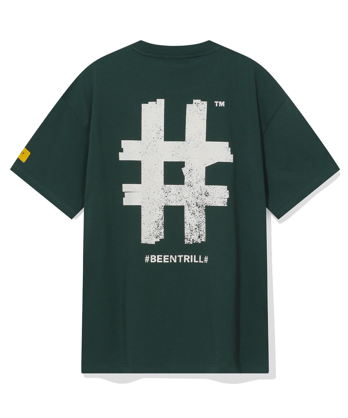 빈트릴(BEENTRILL) 스탬프 해시태그 티셔츠(다크 그린)