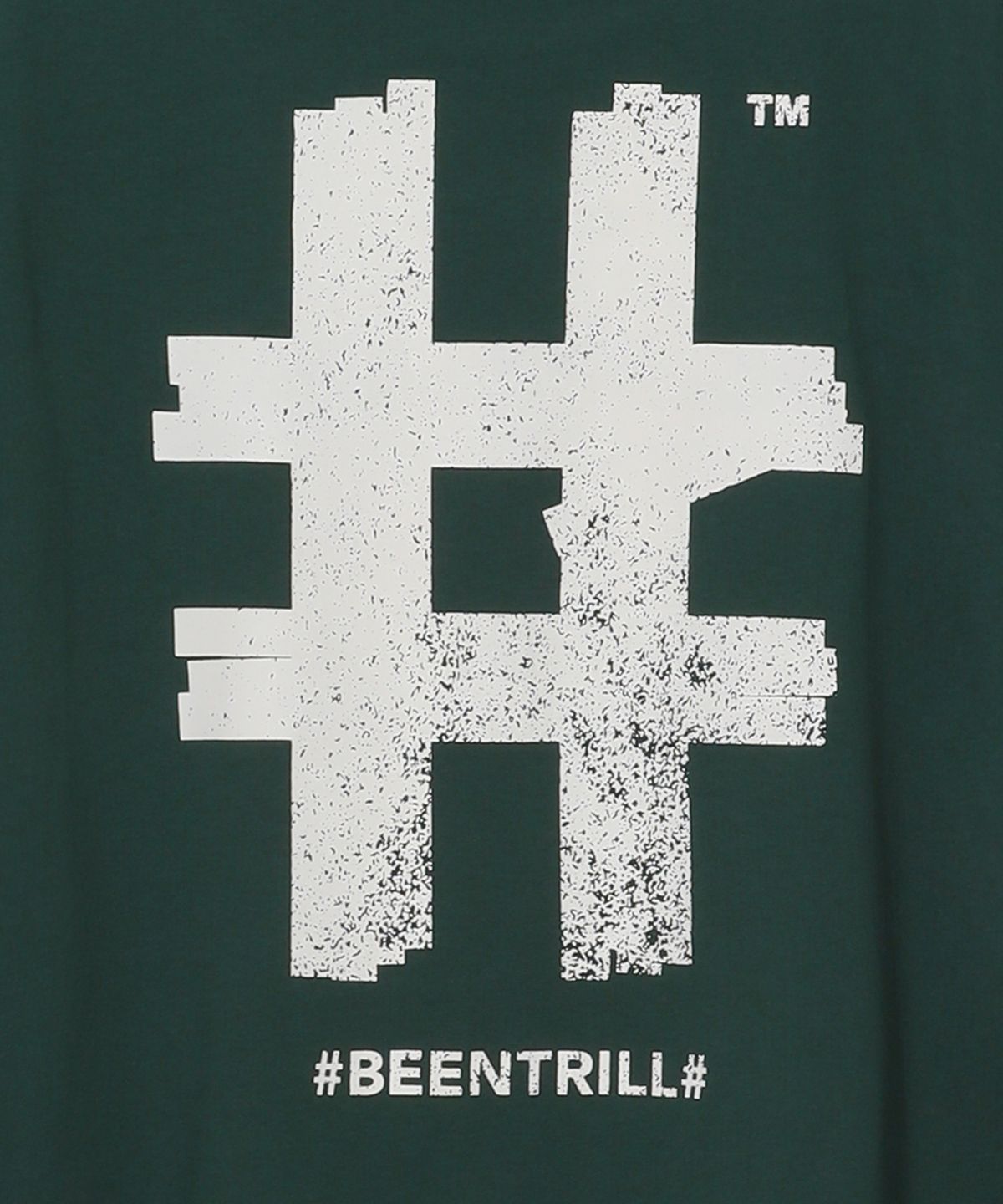 빈트릴(BEENTRILL) 스탬프 해시태그 티셔츠(다크 그린)