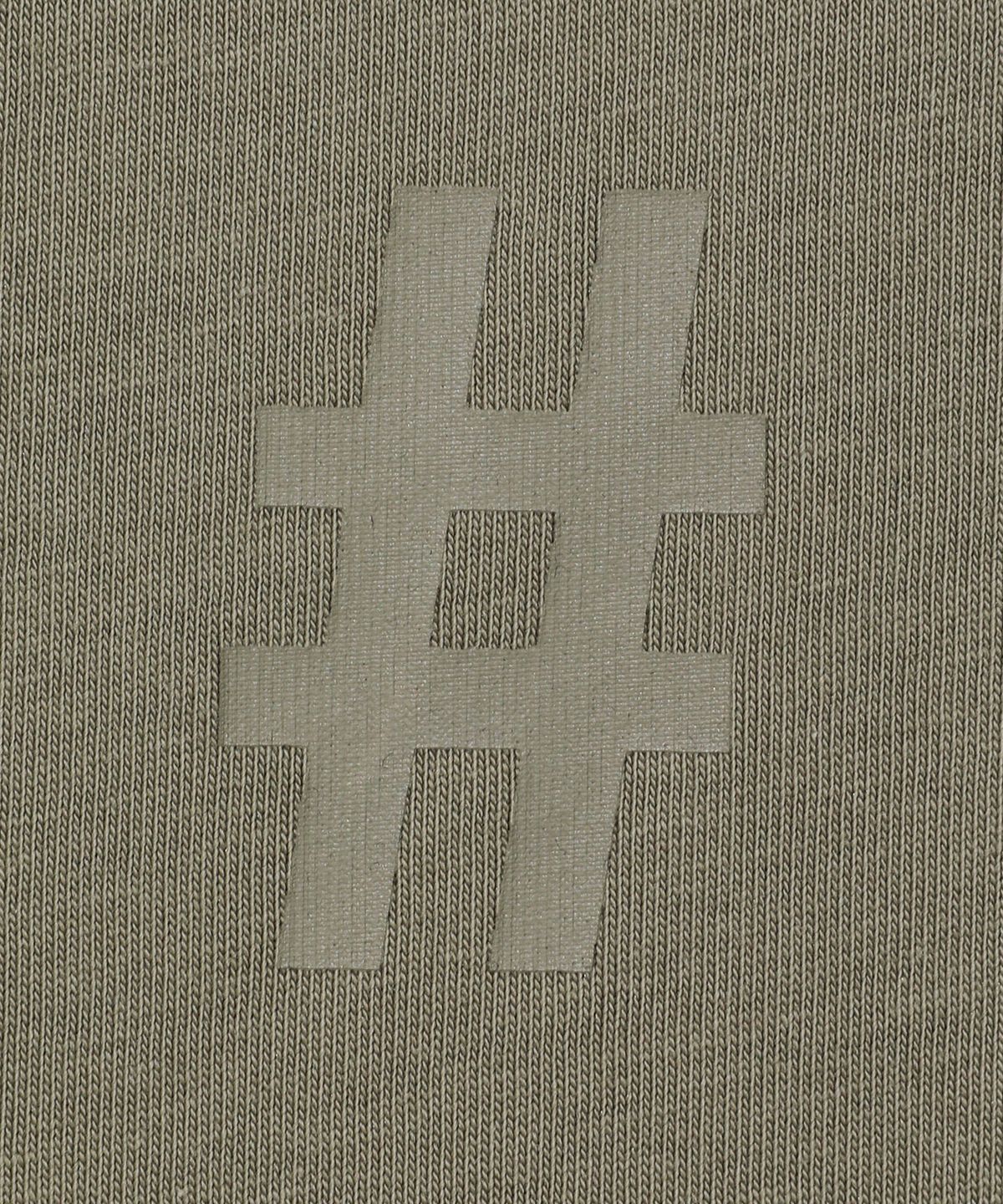 빈트릴(BEENTRILL) 그린 테이핑 해시태그 티셔츠(카키)