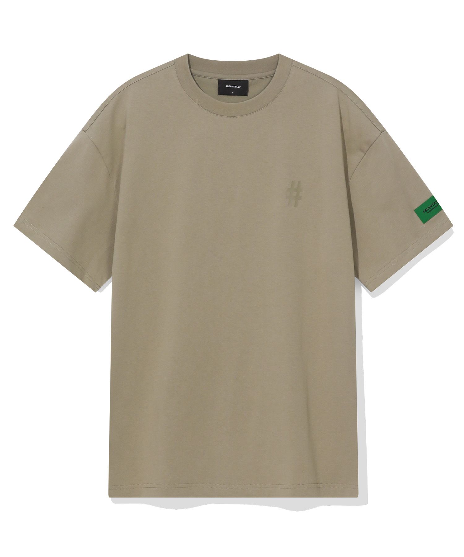 [BEENTRILL]★NEW MINI TAPING HASHTAG SHORT SLEEVE T-SHIRT S] BEENTRILL MINI TAPING HASHTAG COMFORT FIT SHORT SLEEVE T