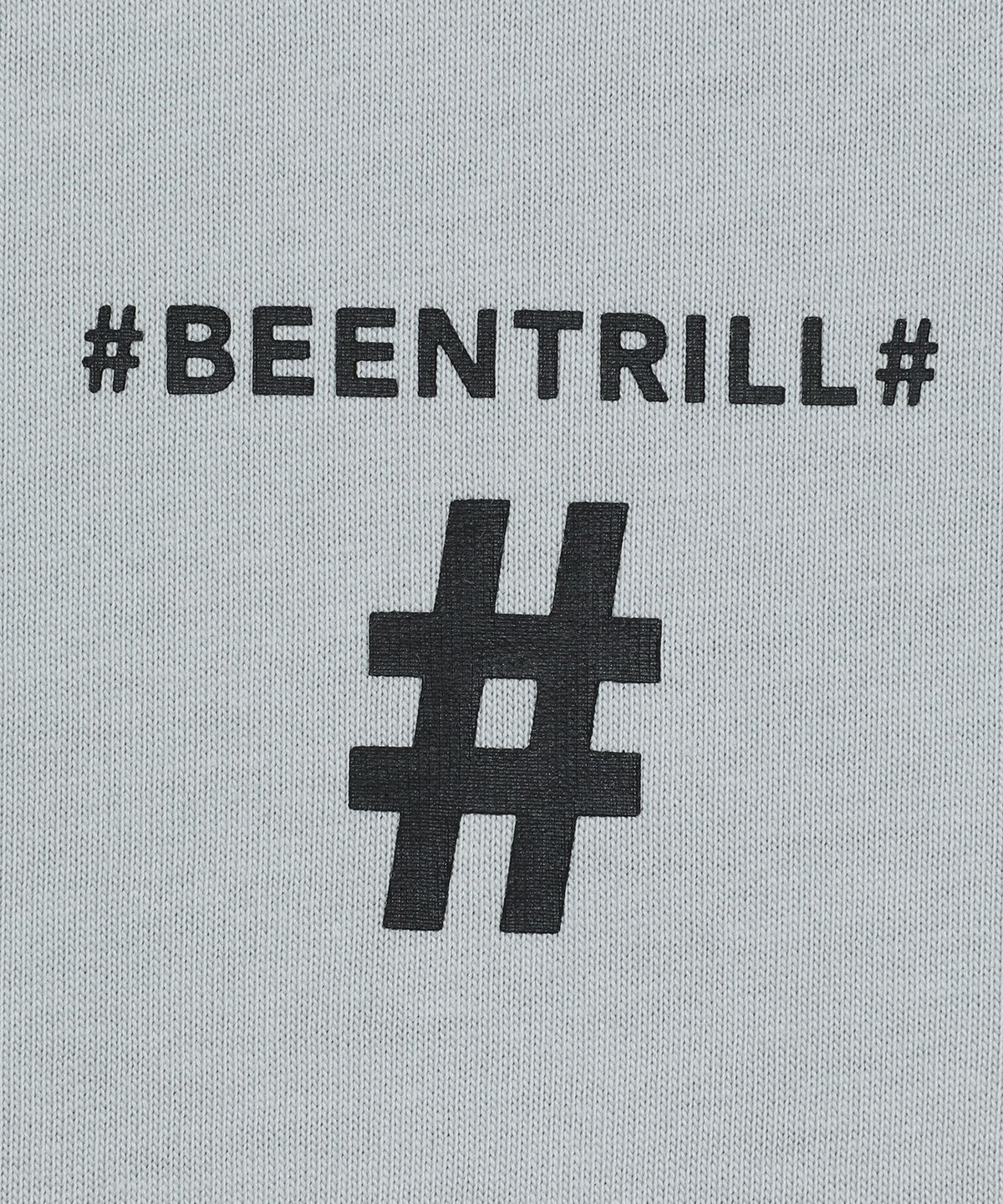 빈트릴(BEENTRILL) 옐로우 테이핑 해시태그 티셔츠(라이트 그레이)