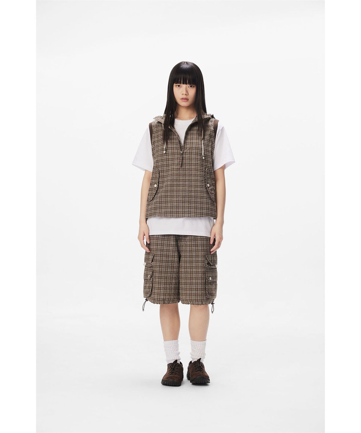 썬러브투어(SUNLOVETOUR) 2Way Field Anorak Jacket Brown