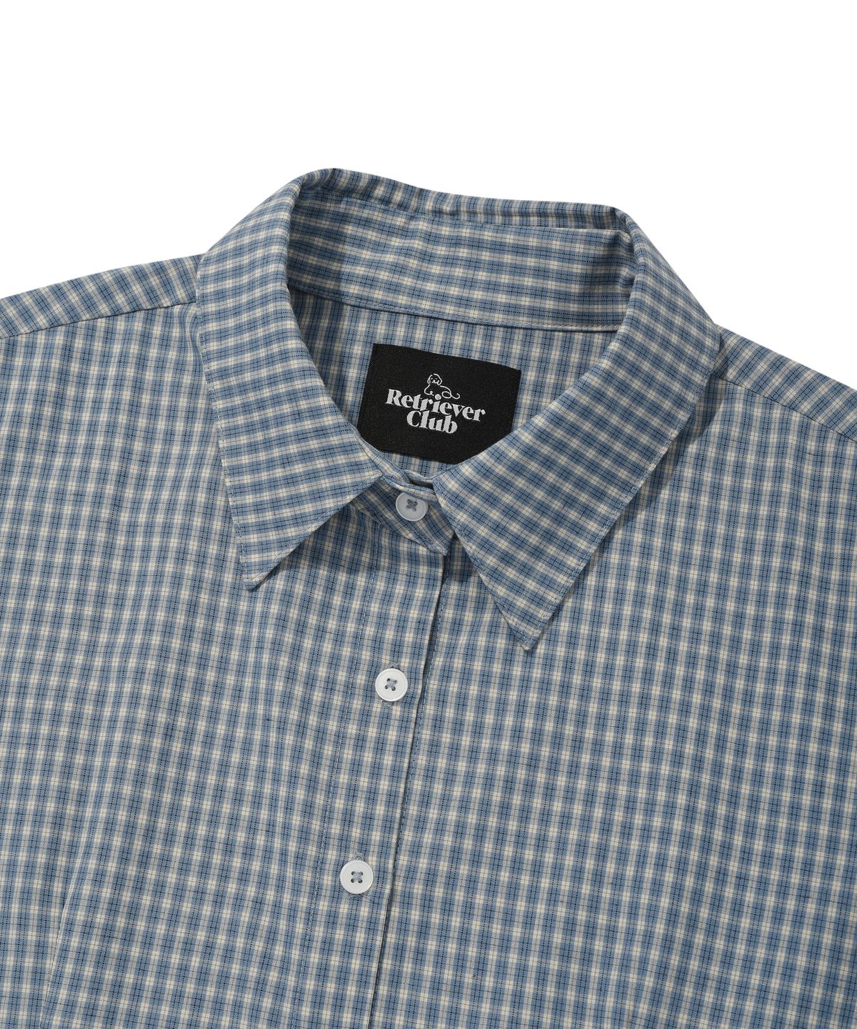 리트리버클럽(RETRIEVER CLUB) CHECK CROP SHIRTS [SKY BLUE]