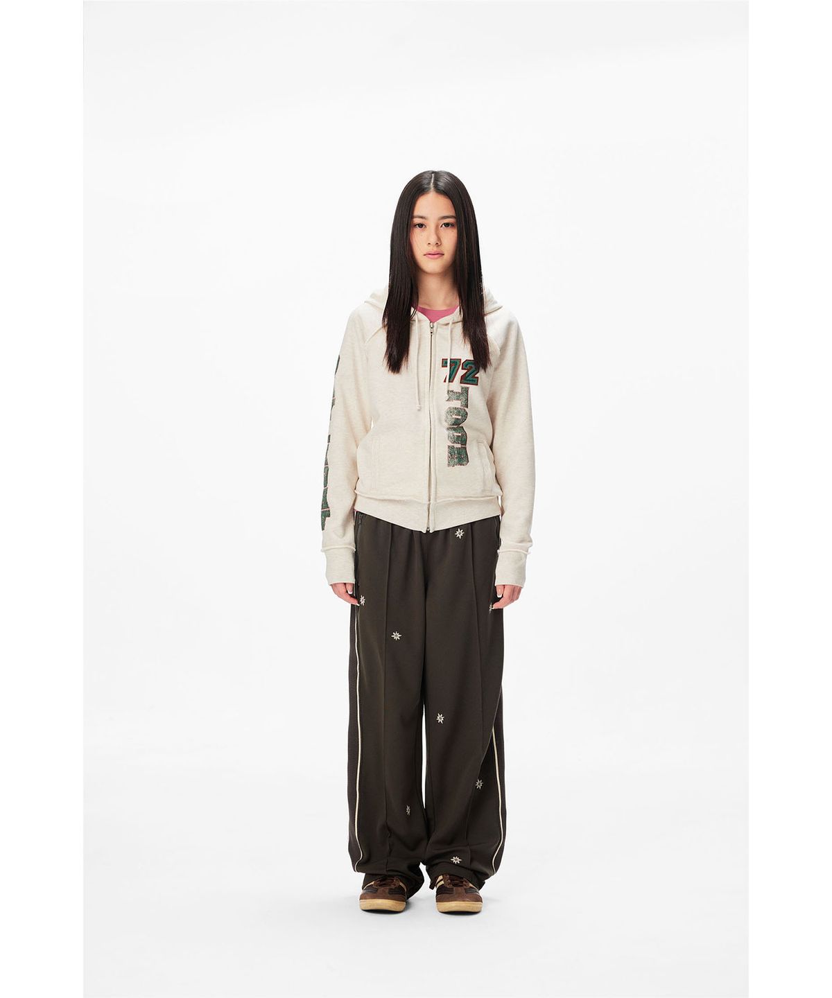 썬러브투어(SUNLOVETOUR) W 72TOUR Zip Up Hoodie Heather Oatmeal