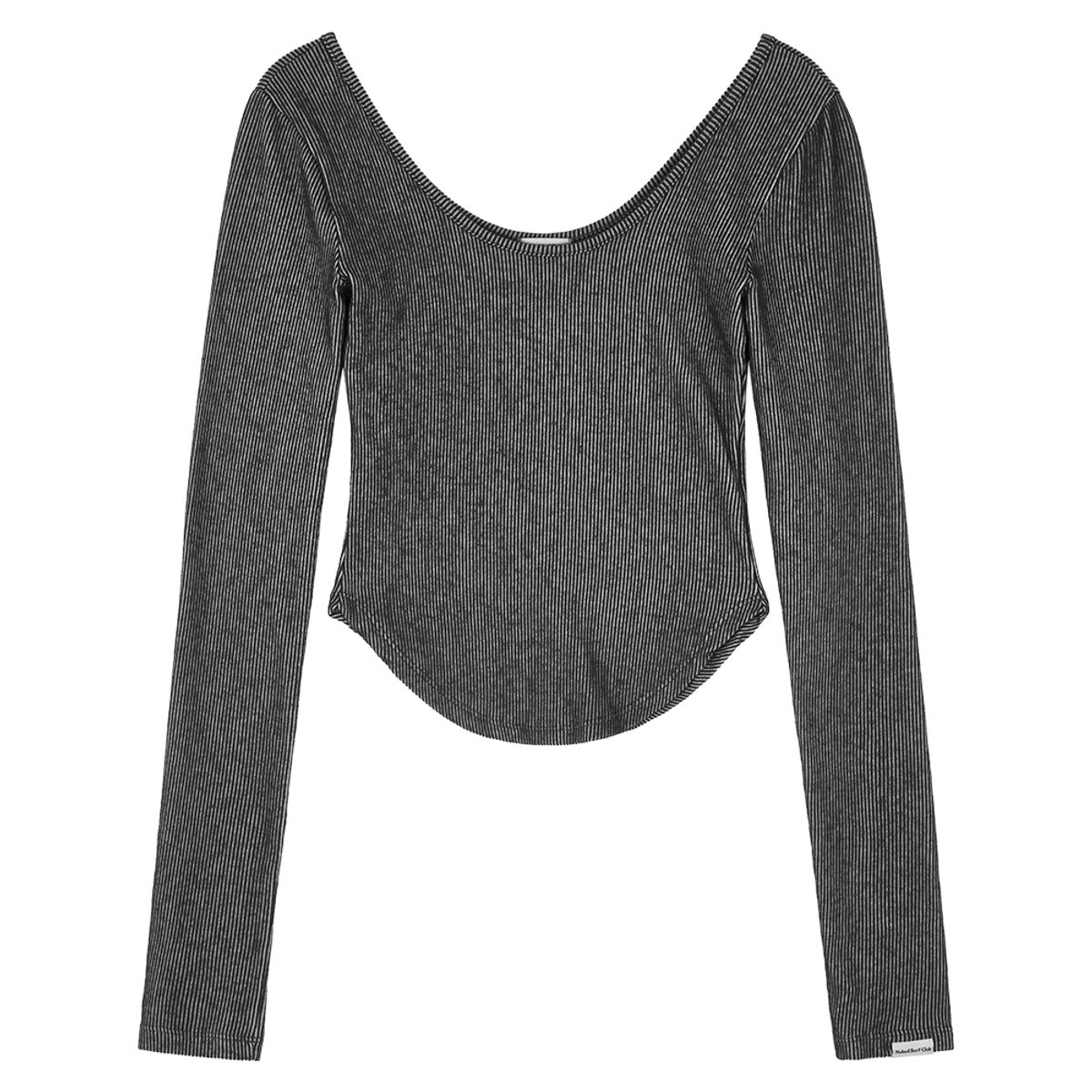 네이키드서프클럽(NAKED SURF CLUB) 슬림 유넥 티셔츠 (Charcoal)