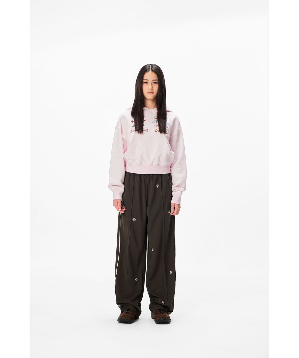 썬러브투어(SUNLOVETOUR) W Fly Stitch Hoodie Heather Pink