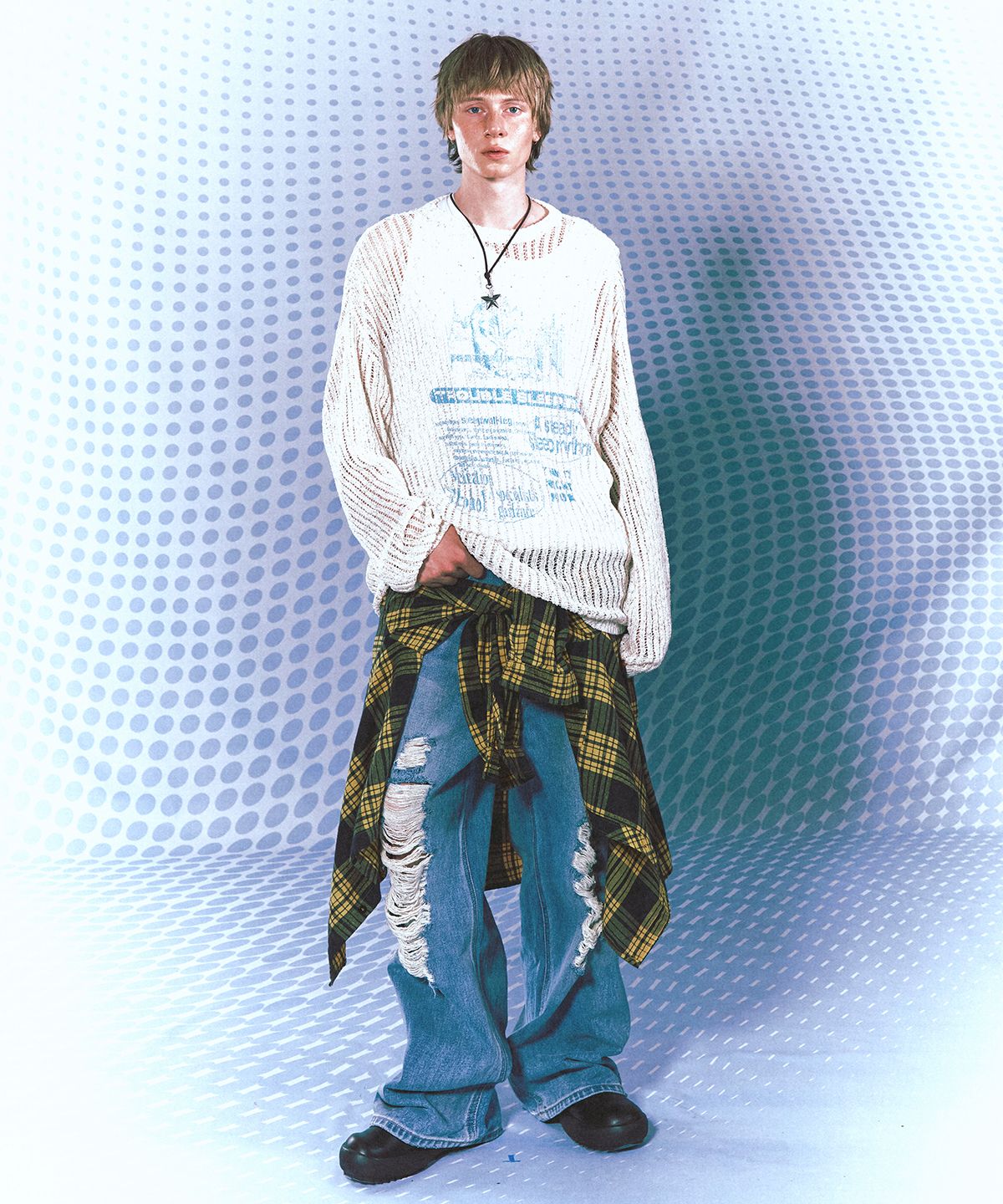 메인부스(MAINBOOTH) Insomnia Mesh Sweater(IVORY)