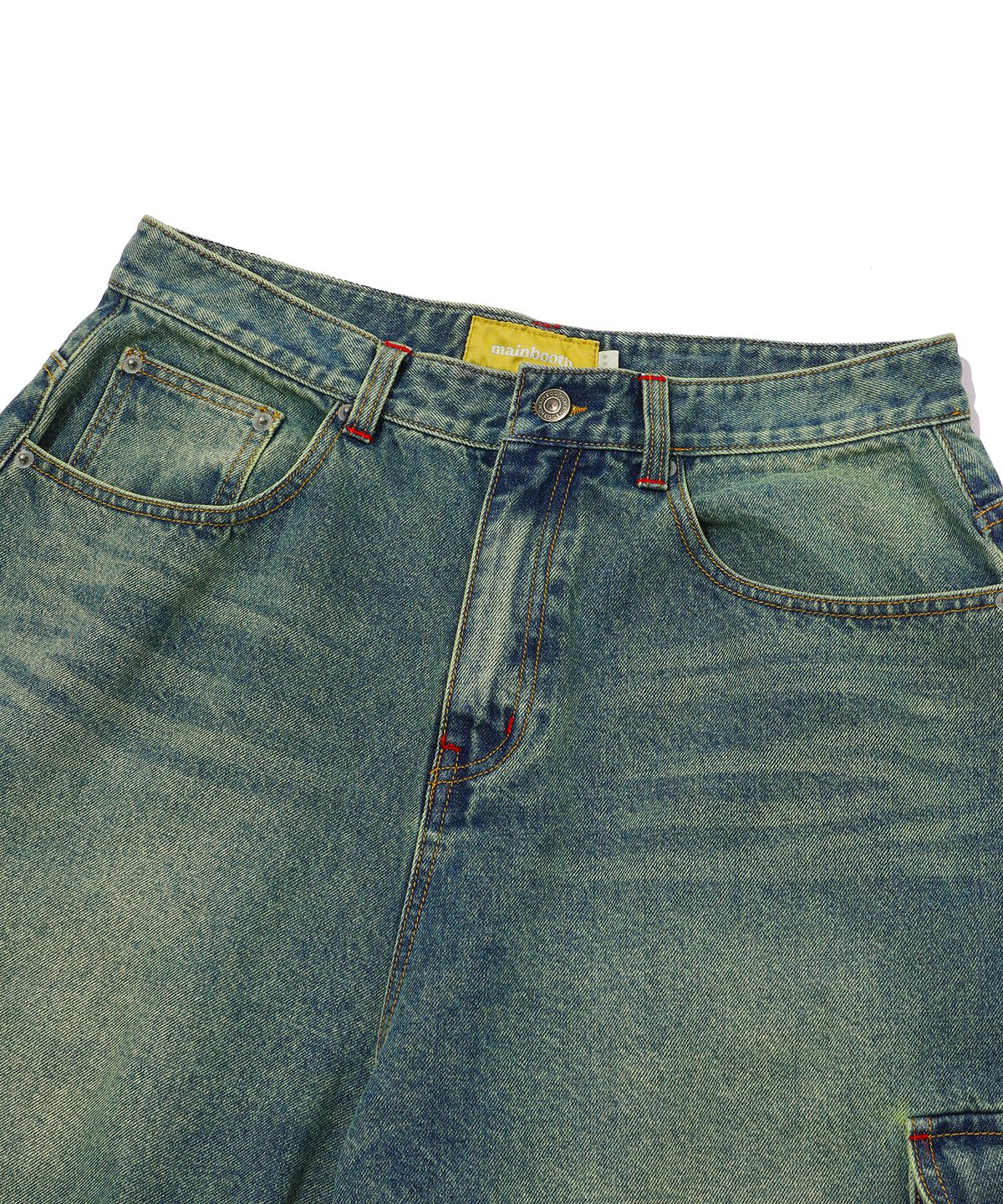 메인부스(MAINBOOTH) Vintage Cargo Denim Shorts(BLUE)