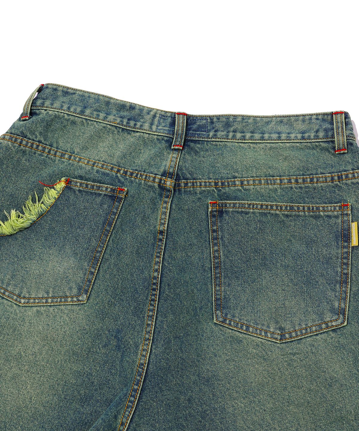 메인부스(MAINBOOTH) Vintage Cargo Denim Shorts(BLUE)