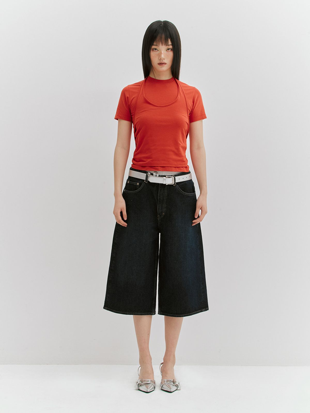 민더리(MEENDERI) 3WAY STRAP TIED TOP - ORANGE