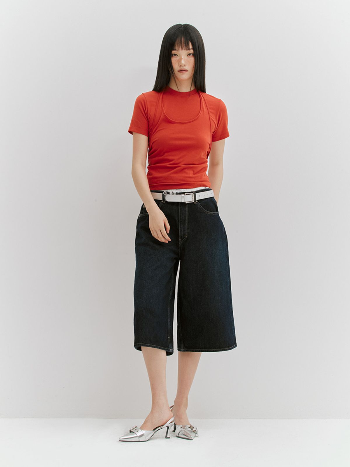민더리(MEENDERI) 3WAY STRAP TIED TOP - ORANGE