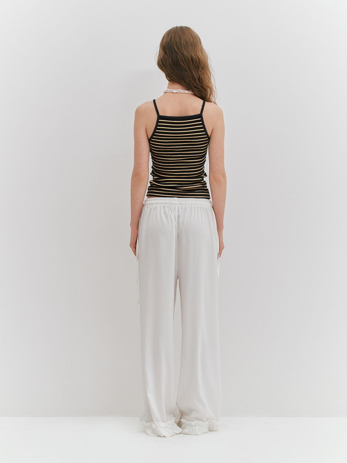 민더리(MEENDERI) MIXED STRIPE RIBBED SLEEVELESS - NAVY