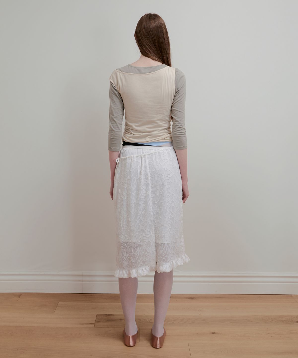 아옵트(AOPT) FRILL LACE LAYERED SKIRT - WHITE
