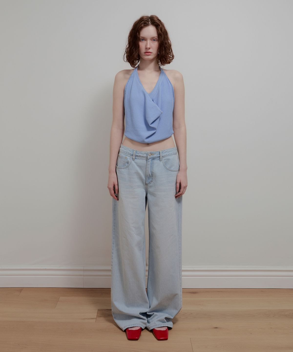 아옵트(AOPT) WHISKERS FADED DENIM PANTS - SKY BLUE
