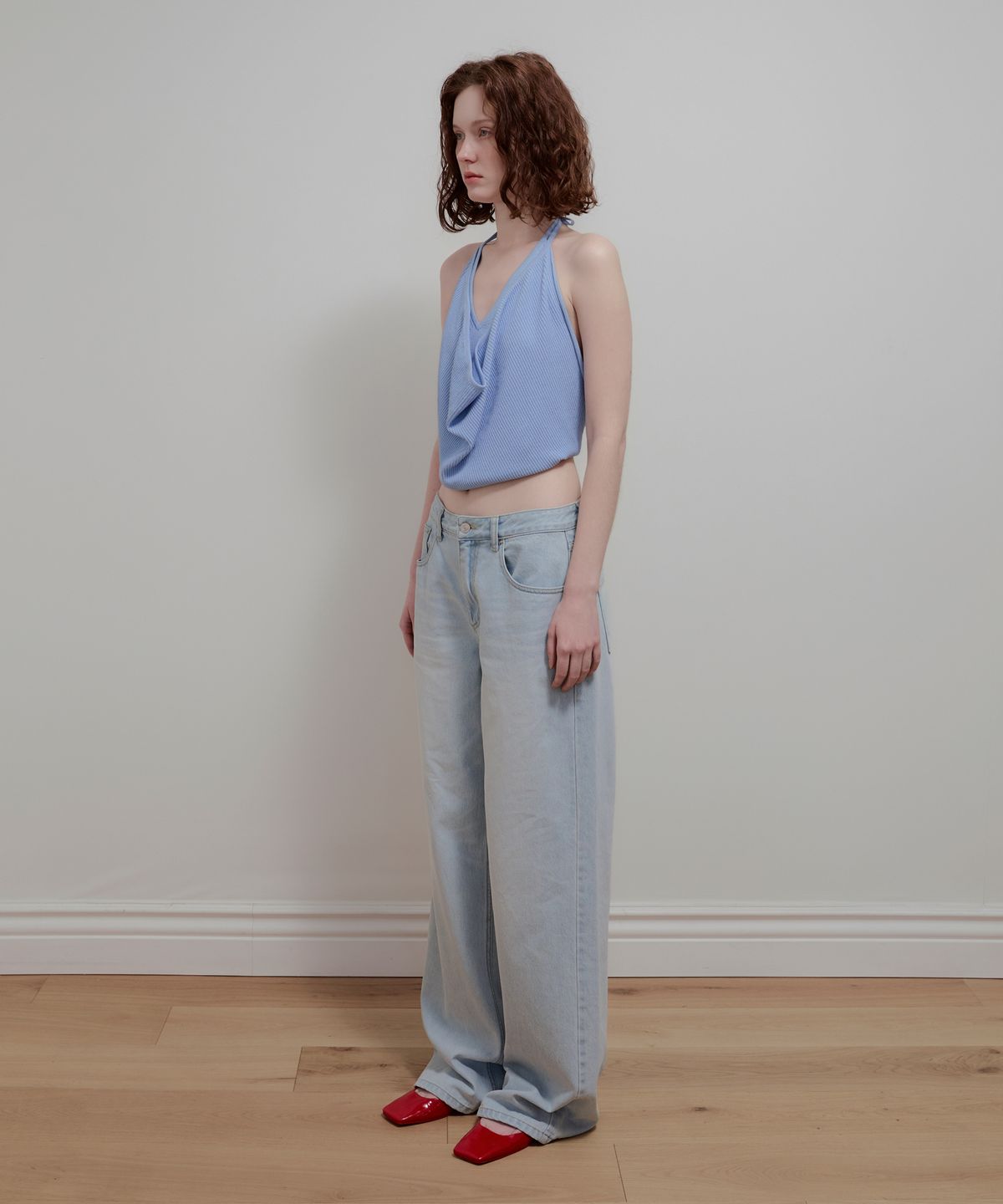 아옵트(AOPT) WHISKERS FADED DENIM PANTS - SKY BLUE