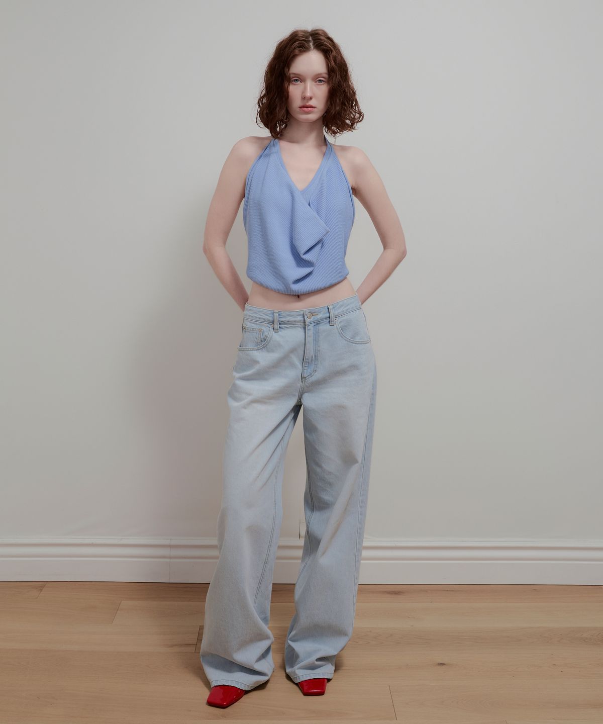 아옵트(AOPT) WHISKERS FADED DENIM PANTS - SKY BLUE
