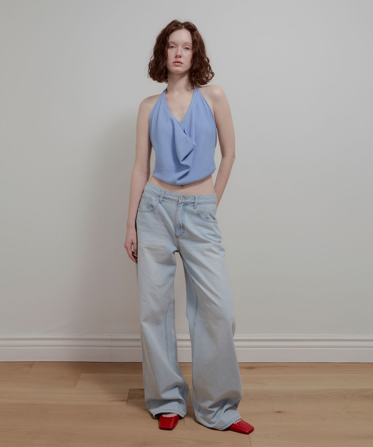 아옵트(AOPT) WHISKERS FADED DENIM PANTS - SKY BLUE