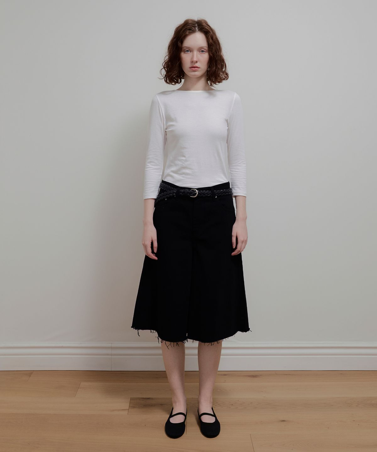 아옵트(AOPT) COTTON WIDE BERMUDA PANTS - BLACK
