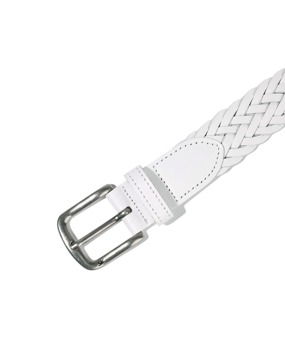 썬러브투어(SUNLOVETOUR) Braided Leather Belt White