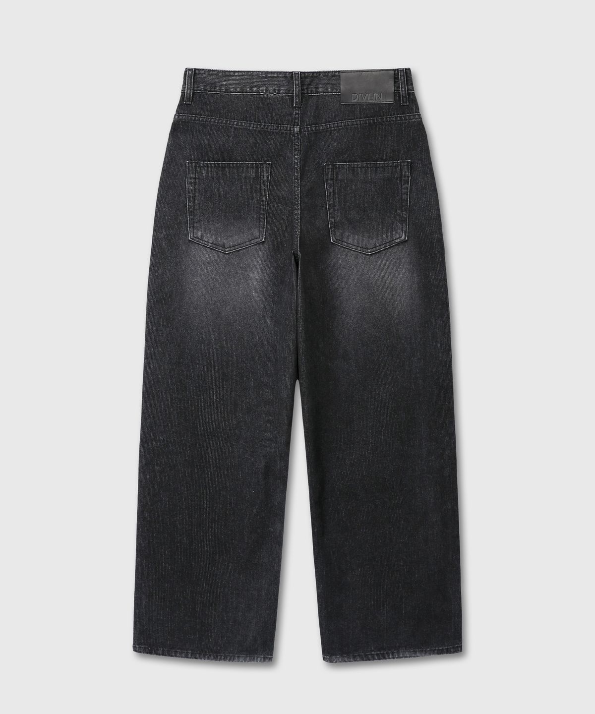 다이브인(DIVEIN) LOOSED WIDE DENIM PANTS (RIBBED BLACK)