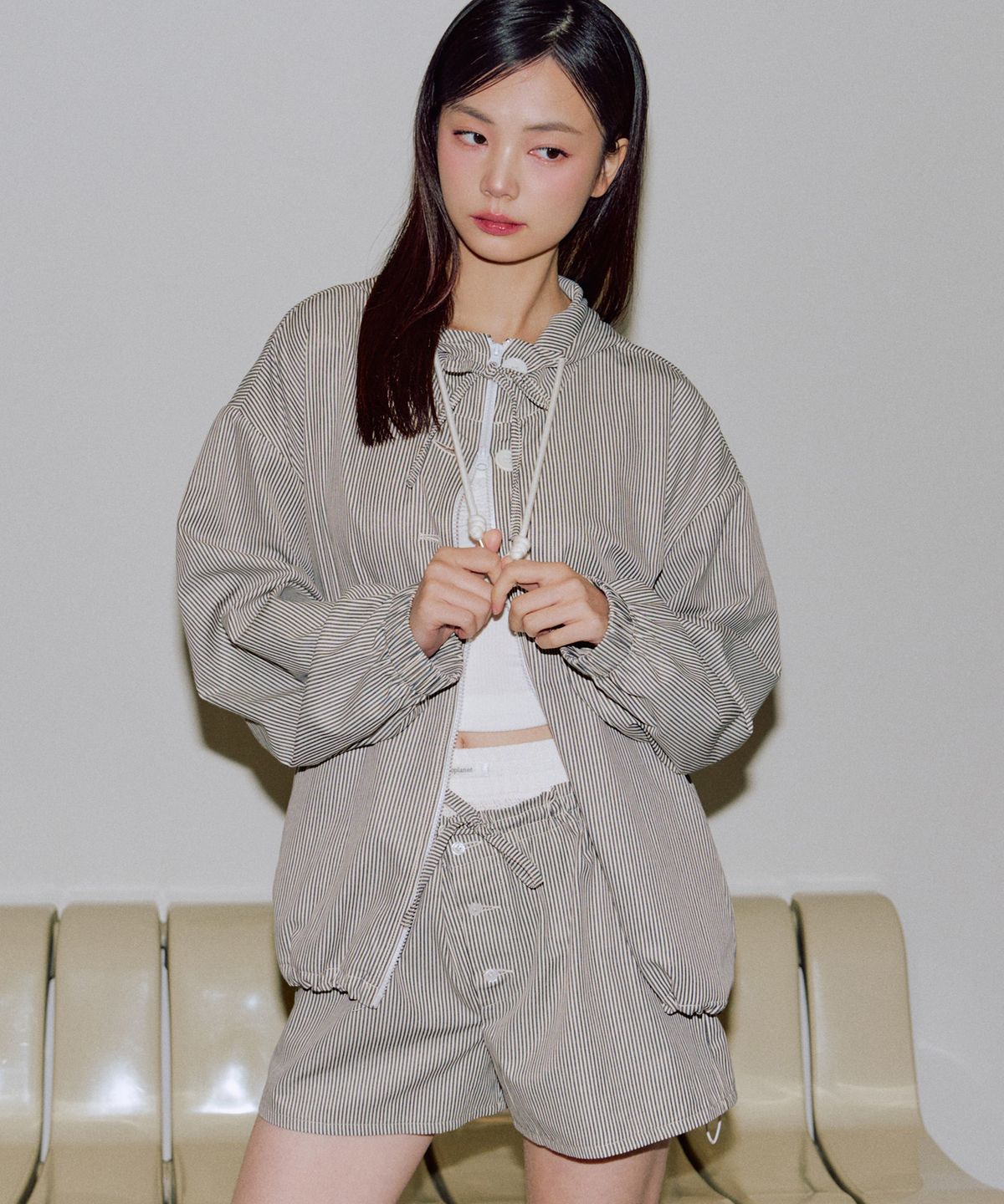 제로플래닛(ZEROPLANET) 나디아 레이어드 숏팬츠 셋트 [BLACK]