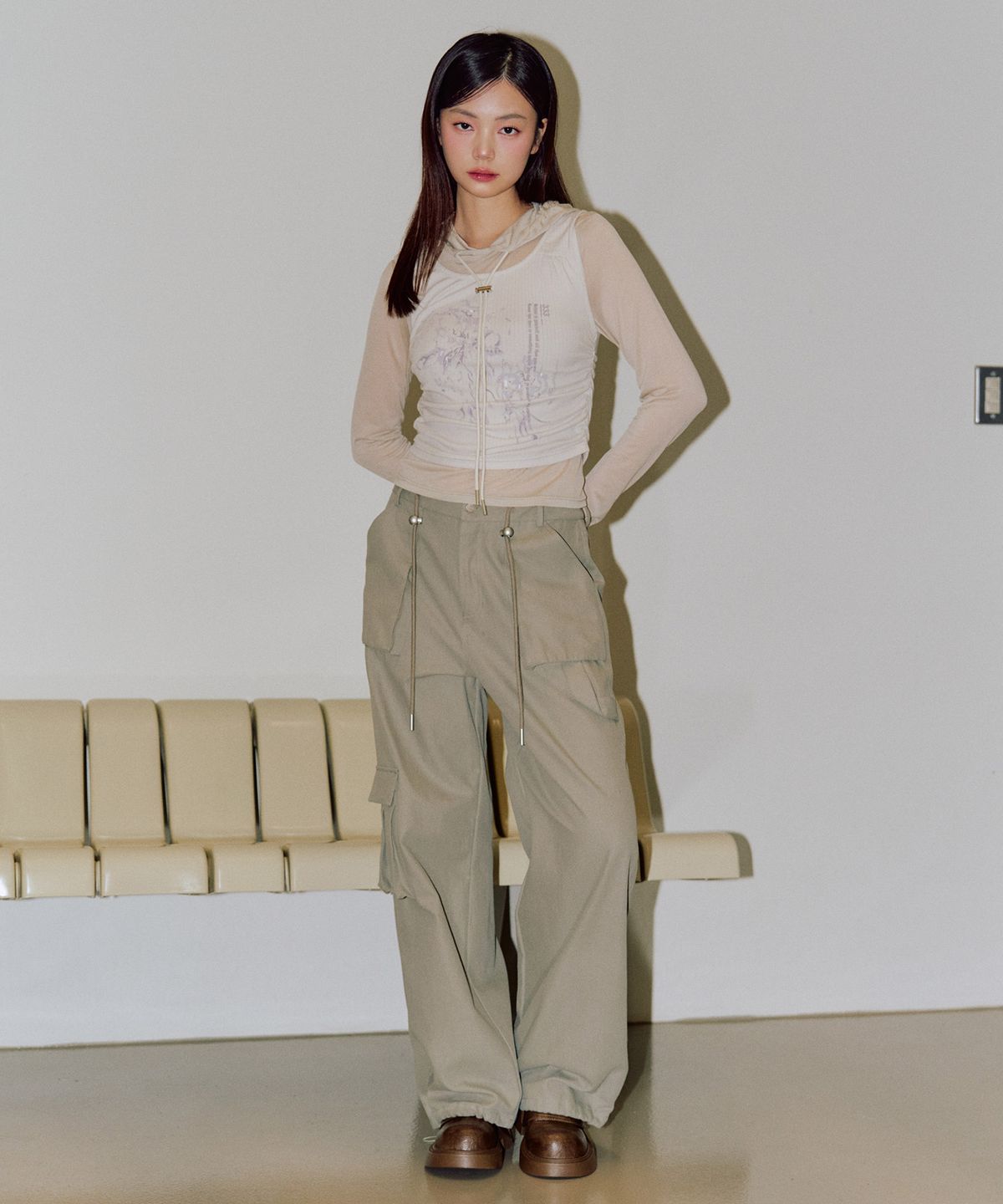 제로플래닛(ZEROPLANET) 사쿠라 베스트 레이어드 후드 [KHAKI]