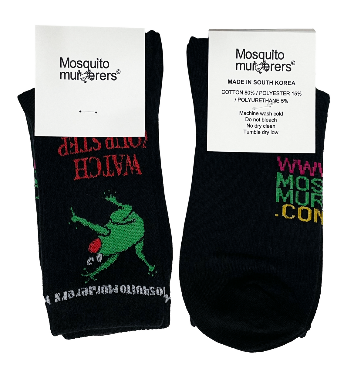 모스키토 머더러스(MOSQUITO MURDERERS) YOU BETTER WATCH YOUR STEP SOCKS -Black