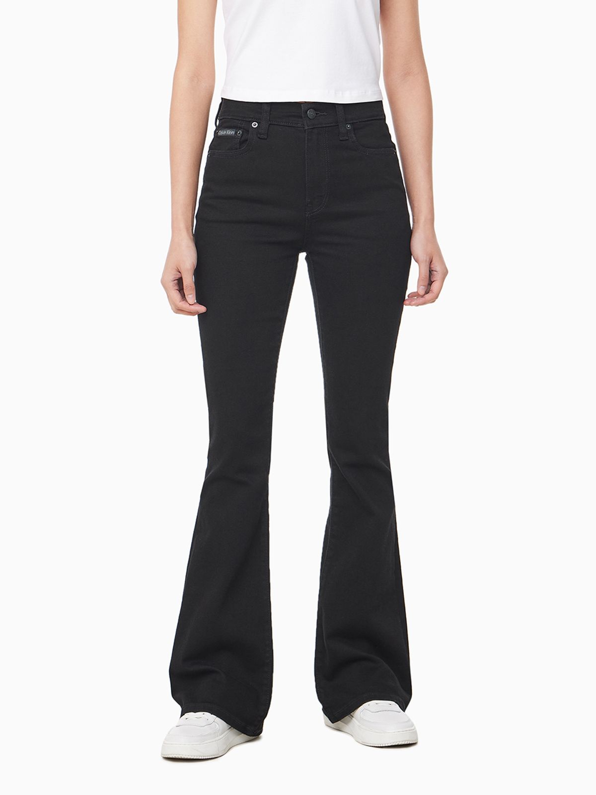 캘빈클라인 진(CALVIN KLEIN JEANS) 여성 하이라이즈 플레어핏 블랙 데님 47B942G JW4
