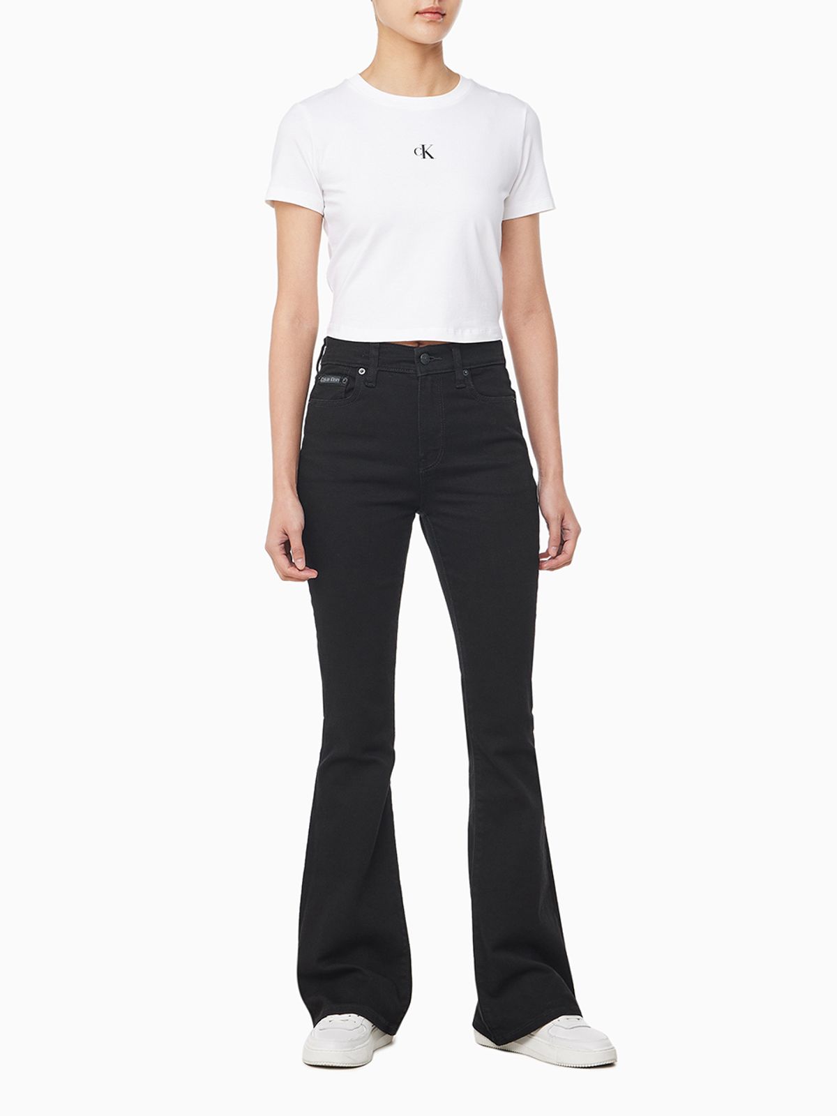 캘빈클라인 진(CALVIN KLEIN JEANS) 여성 하이라이즈 플레어핏 블랙 데님 47B942G JW4