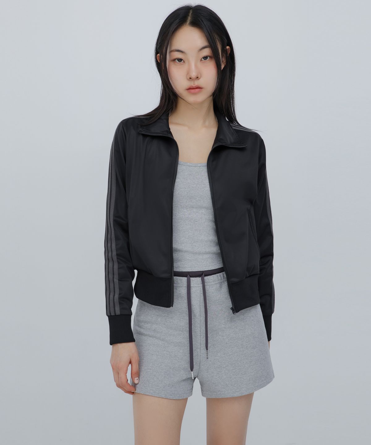 칙스(CHICKS) 마이크로 레이어드 스웻 쇼츠 멜란지