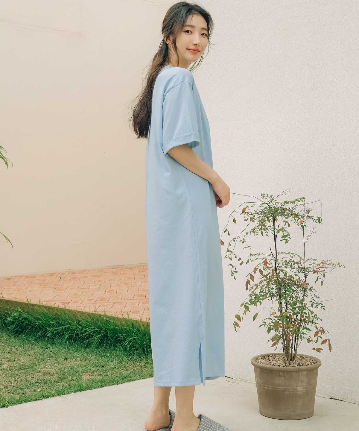 파란(PALAN) 에브리데이 롱 트임 면 원피스