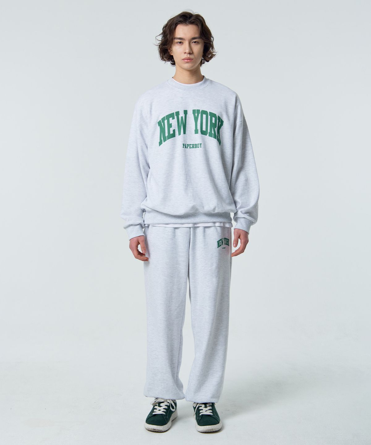 페이퍼보이(PAPERBOY) [SET] 베이직 뉴욕 와이드 조거셋업 4color