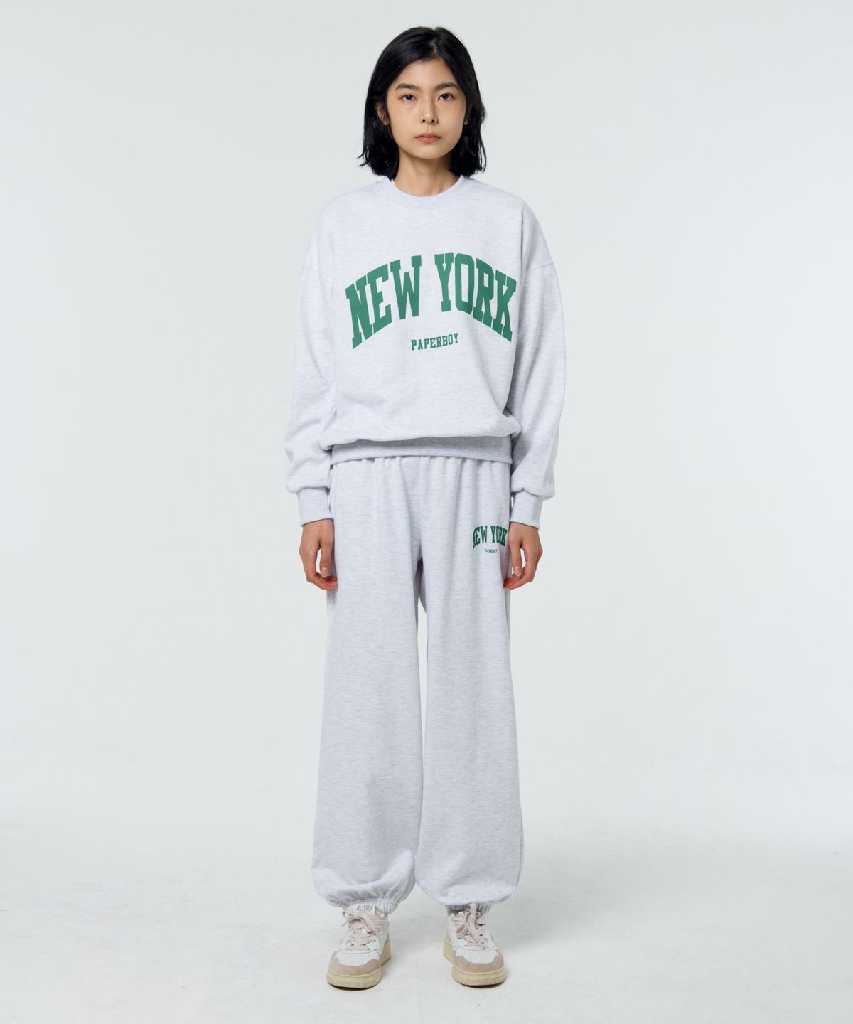 페이퍼보이(PAPERBOY) [SET] 베이직 뉴욕 와이드 조거셋업 4color
