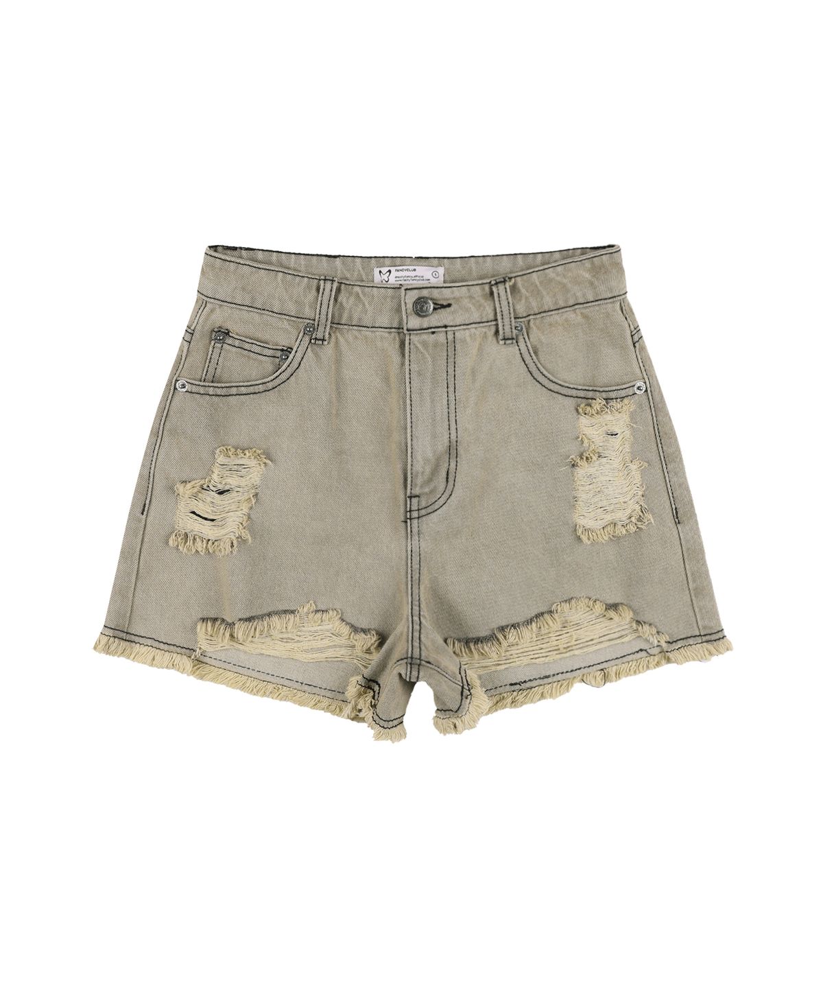 팬시클럽(FANCY CLUB) 빈티지 데님 숏 팬츠 (SAND BROWN) FQD879