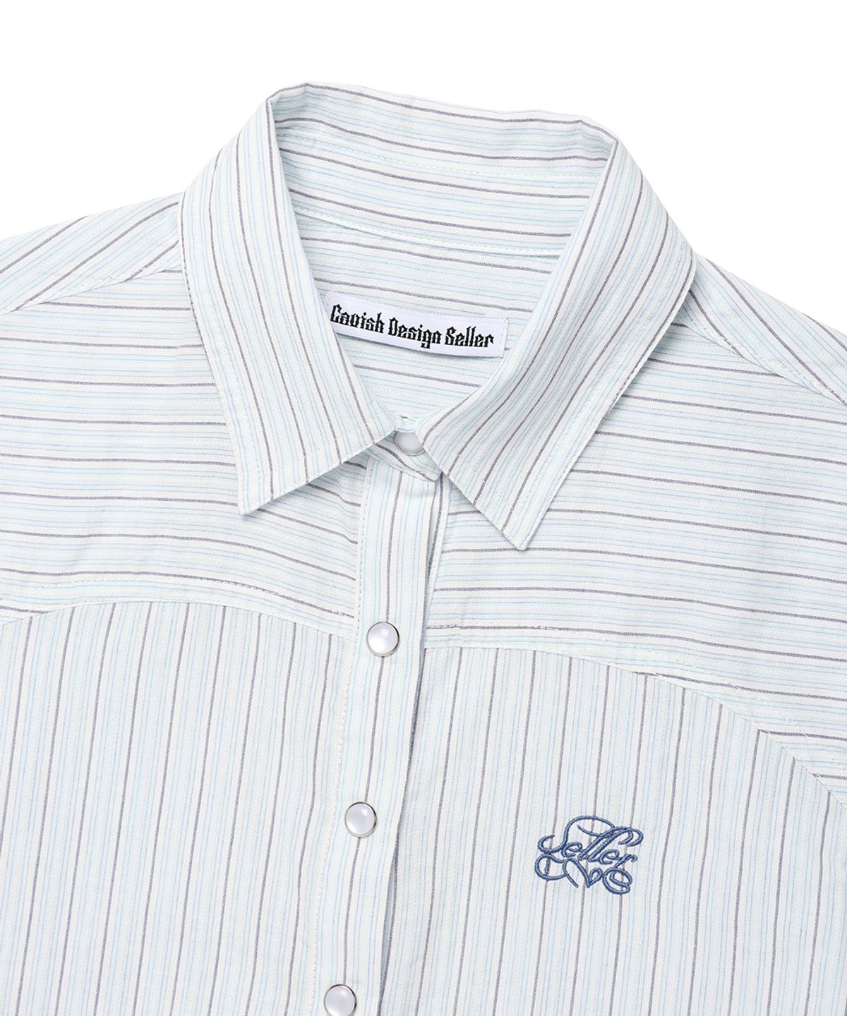 카비시(CAVISH) W STRIPED HALF SLEEVE SHIRT MINT(CV2FMFW362A)