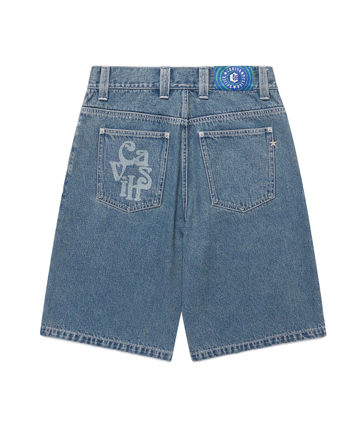카비시(CAVISH) OVERDYED DENIM SHORTS BLUE(CV2FMUD161A)