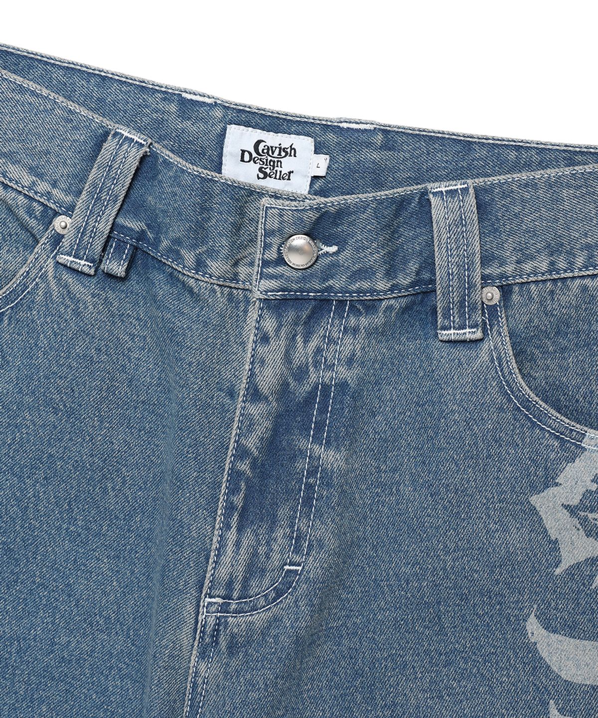 카비시(CAVISH) OVERDYED DENIM SHORTS BLUE(CV2FMUD161A)