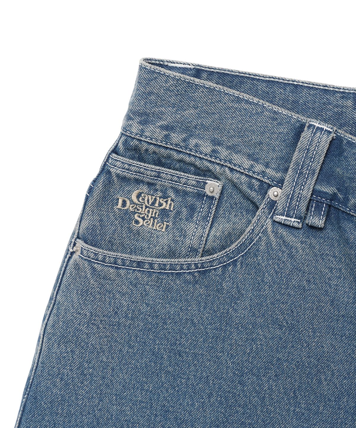 카비시(CAVISH) OVERDYED DENIM SHORTS BLUE(CV2FMUD161A)