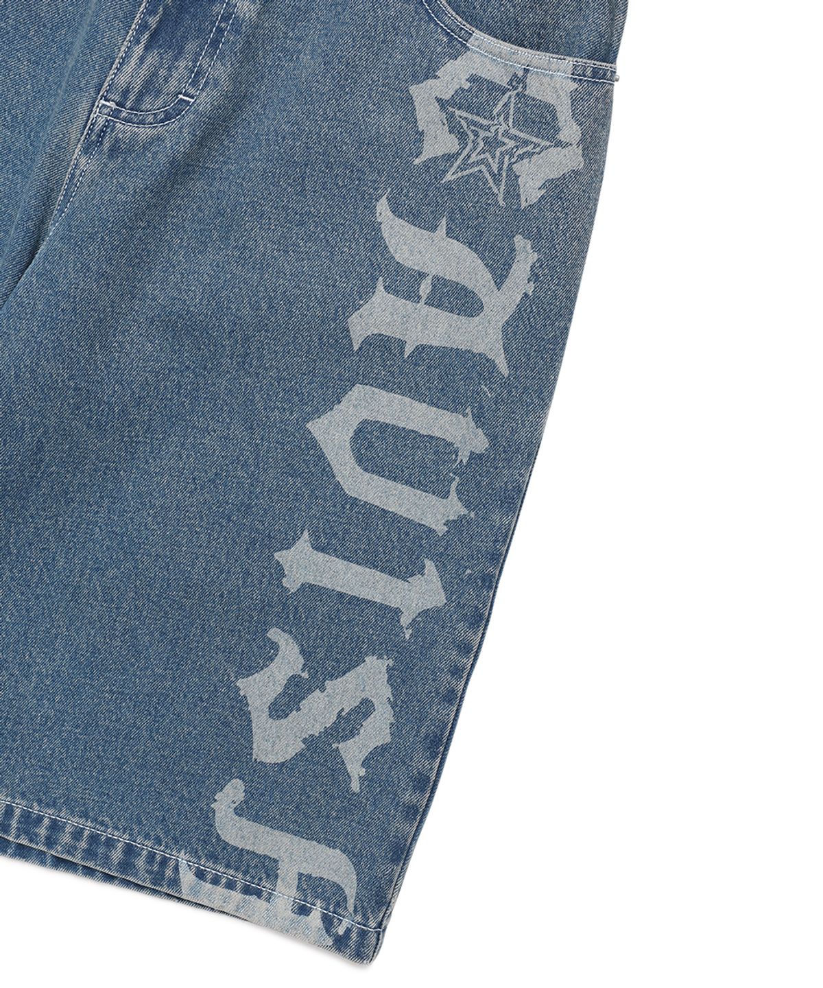 카비시(CAVISH) OVERDYED DENIM SHORTS BLUE(CV2FMUD161A)