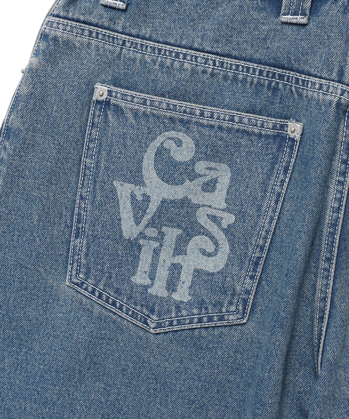 카비시(CAVISH) OVERDYED DENIM SHORTS BLUE(CV2FMUD161A)