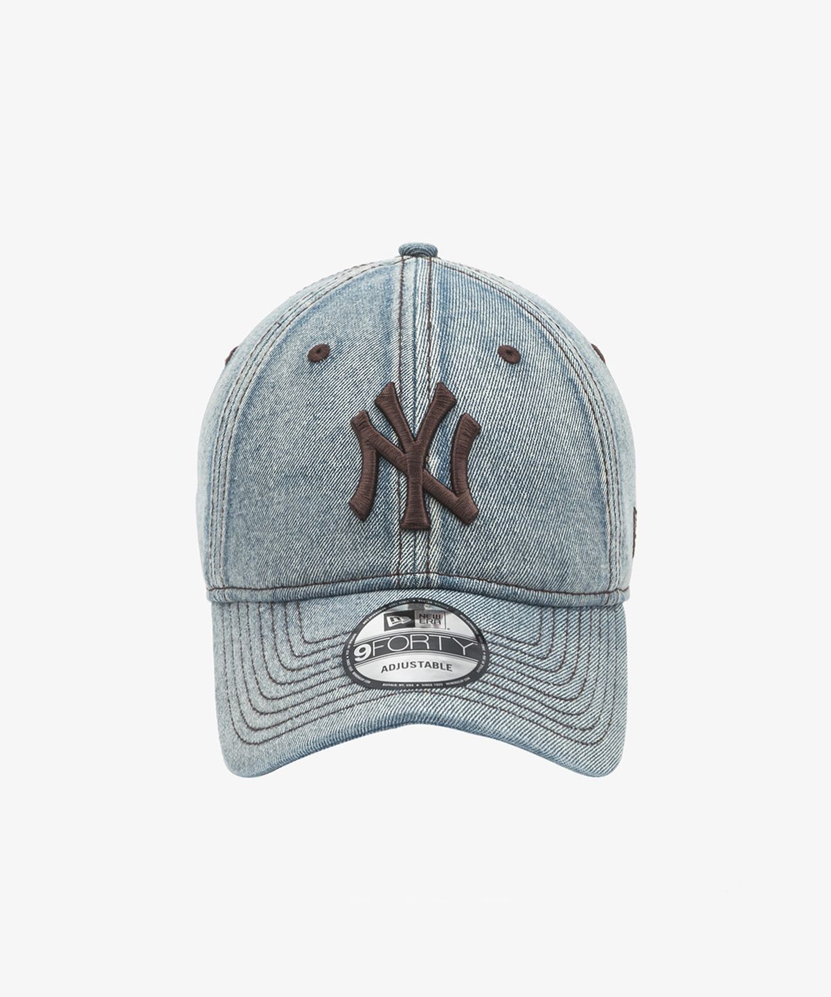 뉴에라(NEW ERA) MLB 뉴욕 양키스 데님 시리즈 언스트럭쳐 볼캡 라이트 블루