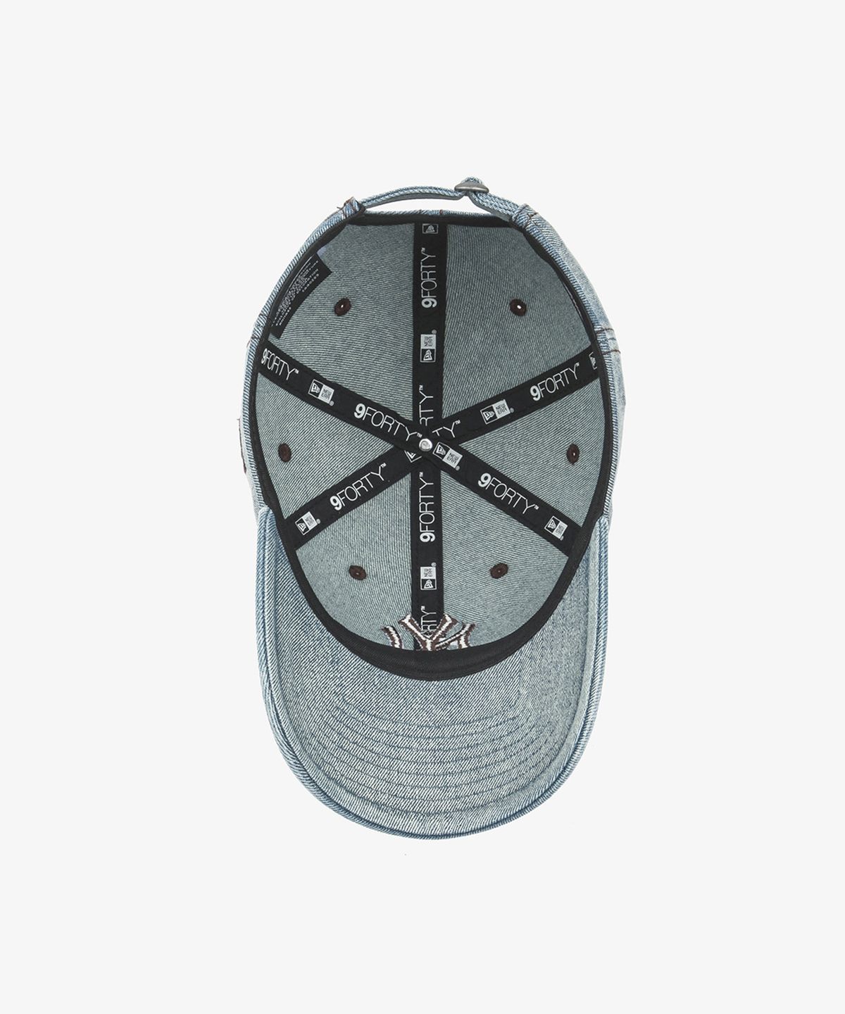 뉴에라(NEW ERA) MLB 뉴욕 양키스 데님 시리즈 언스트럭쳐 볼캡 라이트 블루