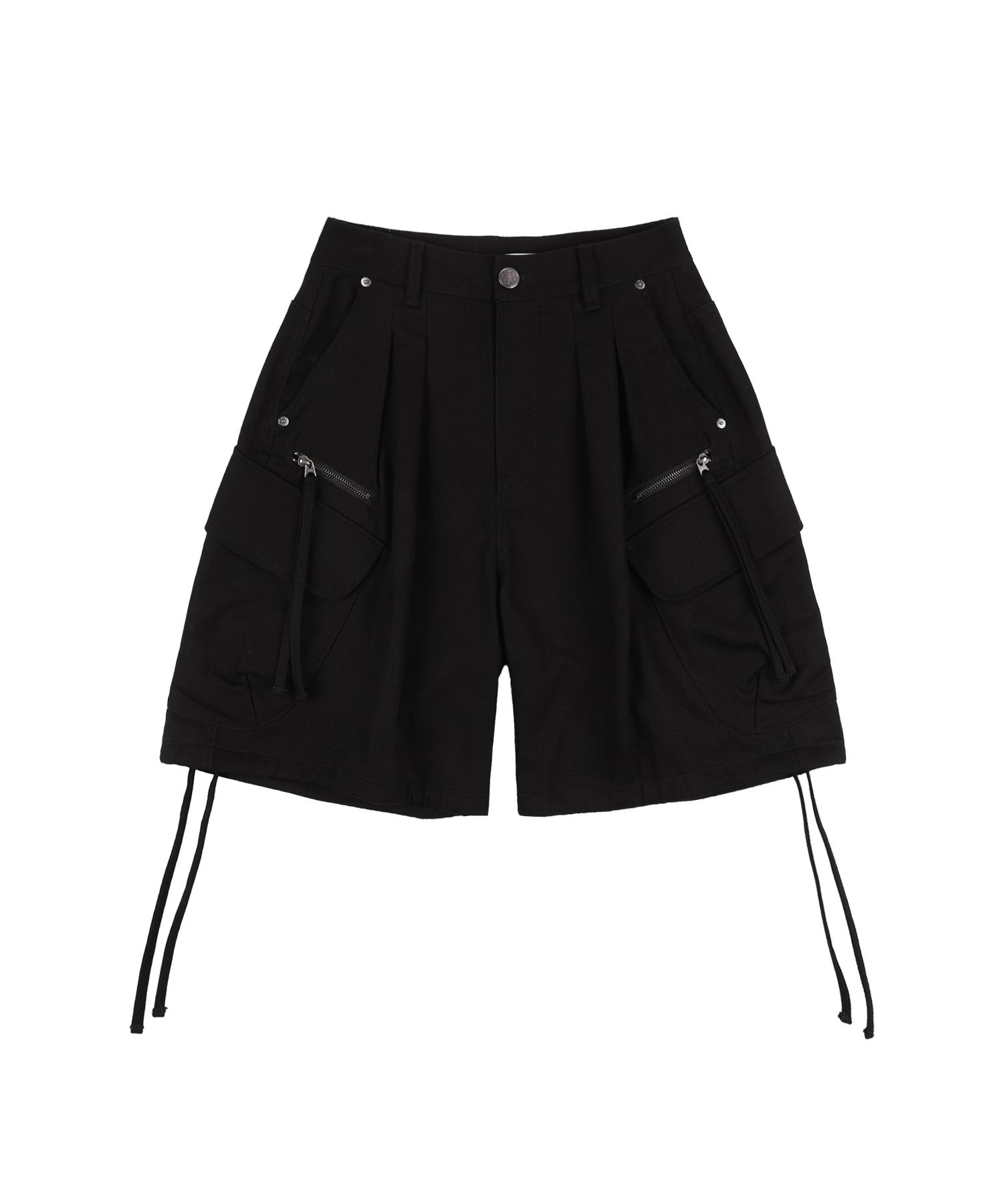 大人女性の MUSINSA | FANCY CLUB CARGO LETTERING BERMUDA PANTS (BLACK パンツ