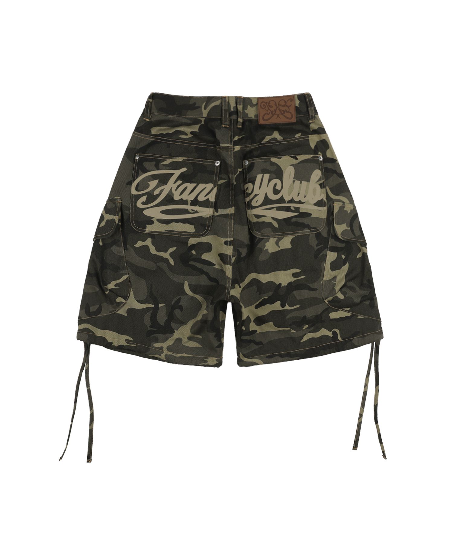 MUSINSA | FANCY CLUB Cargo Lettering Bermuda Pants (KHAKI
