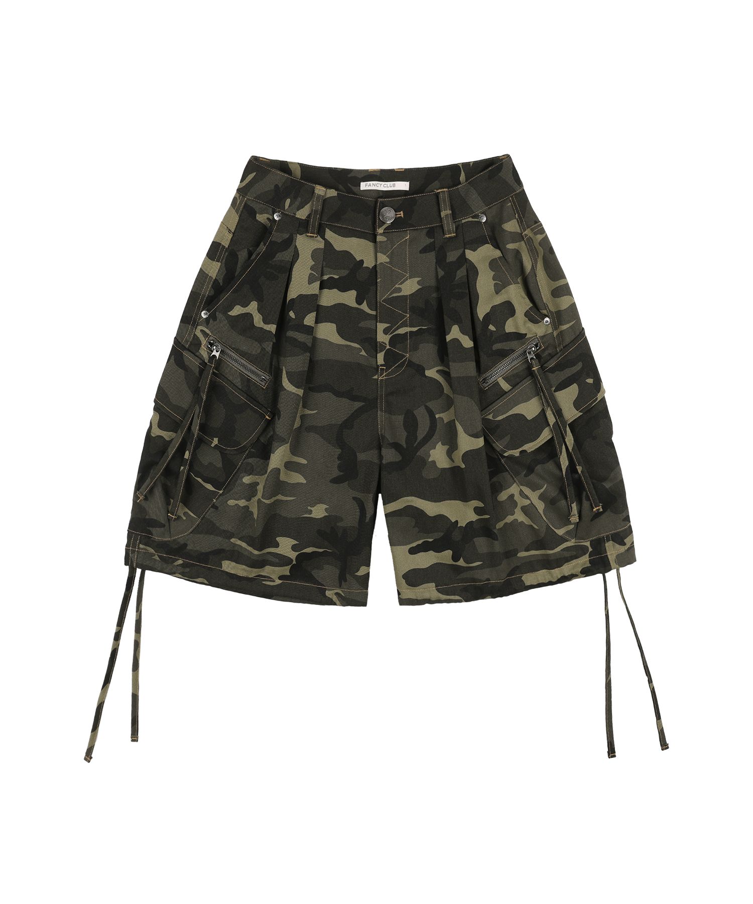 MUSINSA | FANCY CLUB Cargo Lettering Bermuda Pants (KHAKI
